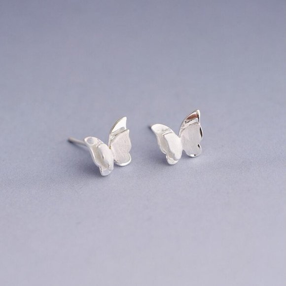 NEW 925 Sterling Silver Butterfly Stud Earrings - Picture 6 of 8